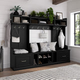 Woodland Hall Trees and Shoe Bench with Drawers by Bush Furniture