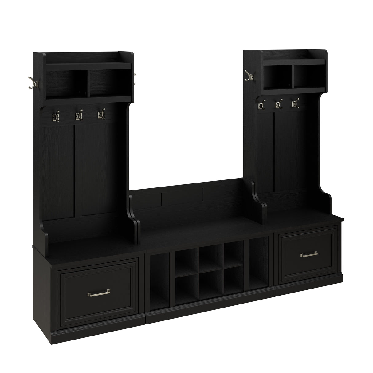 Woodland Hall Trees and Shoe Bench with Drawers by Bush Furniture