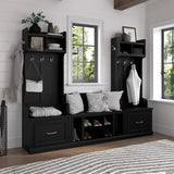 Woodland Hall Trees and Shoe Bench with Drawers by Bush Furniture