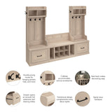 Woodland Hall Trees and Shoe Bench with Drawers by Bush Furniture