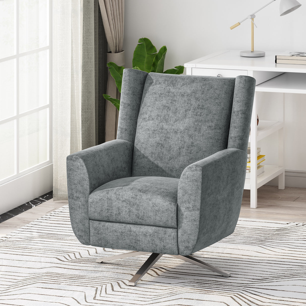Woodmere Fabric Swivel Chair by Christopher Knight Home - 29.50" W x 34.75" D x 39.00" H