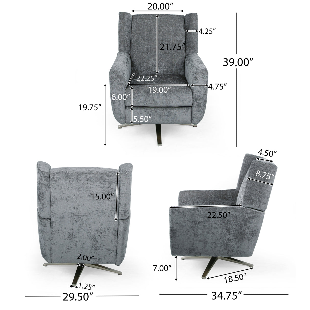 Woodmere Fabric Swivel Chair by Christopher Knight Home - 29.50" W x 34.75" D x 39.00" H