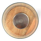 Woodworth Boho Handcrafted Mango Wood Hurricane Candle Holder by Christopher Knight Home - 6.75" L x 6.75" W x 9.50" H