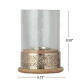 Woodworth Boho Handcrafted Mango Wood Hurricane Candle Holder by Christopher Knight Home - 6.75" L x 6.75" W x 9.50" H