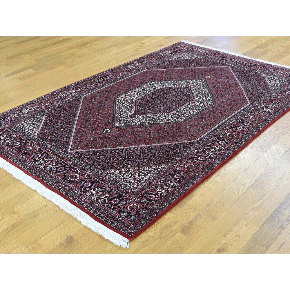 Wool And Silk Fine Persian Bidjar 350 Kpsi Kork Wool Rug
