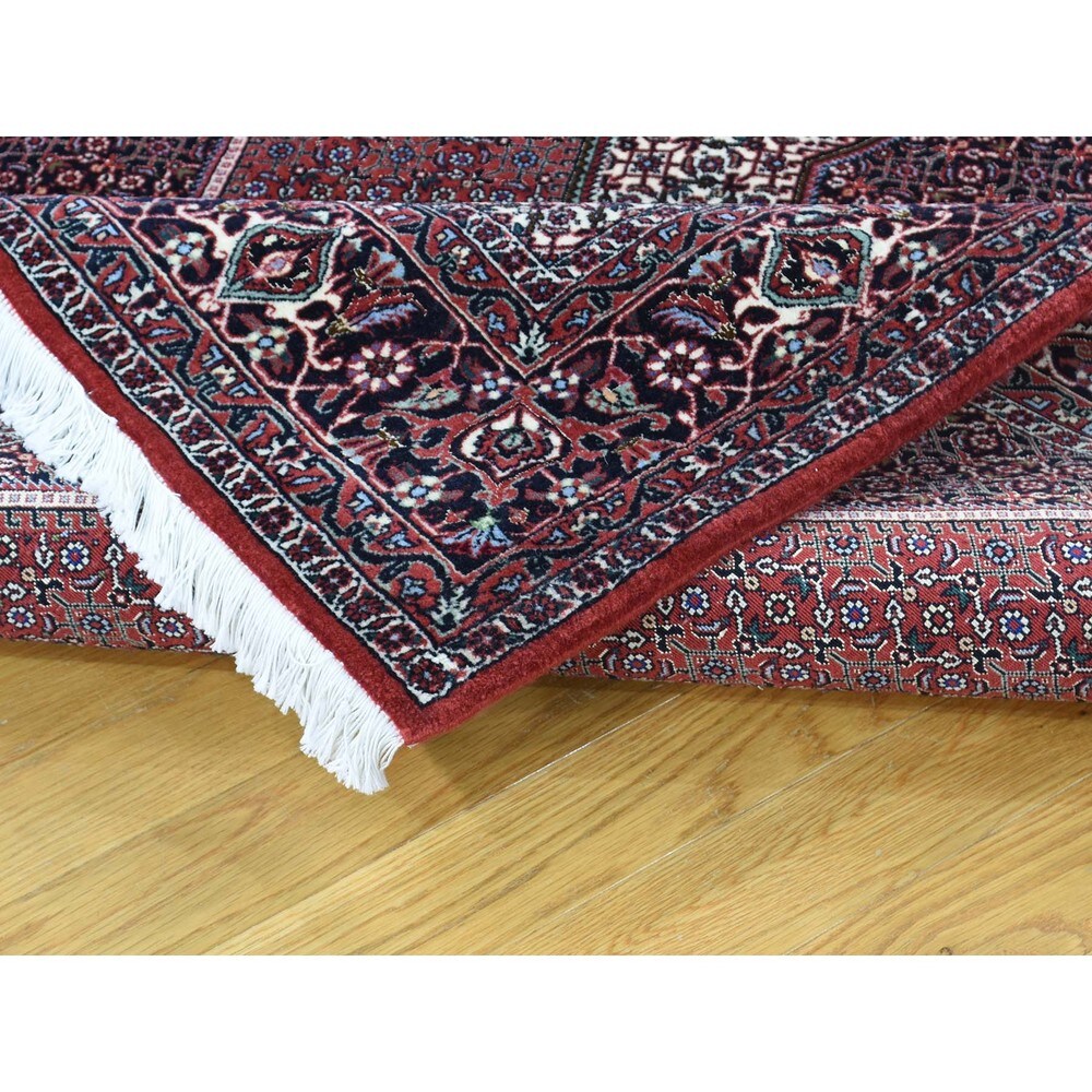 Wool And Silk Fine Persian Bidjar 350 Kpsi Kork Wool Rug