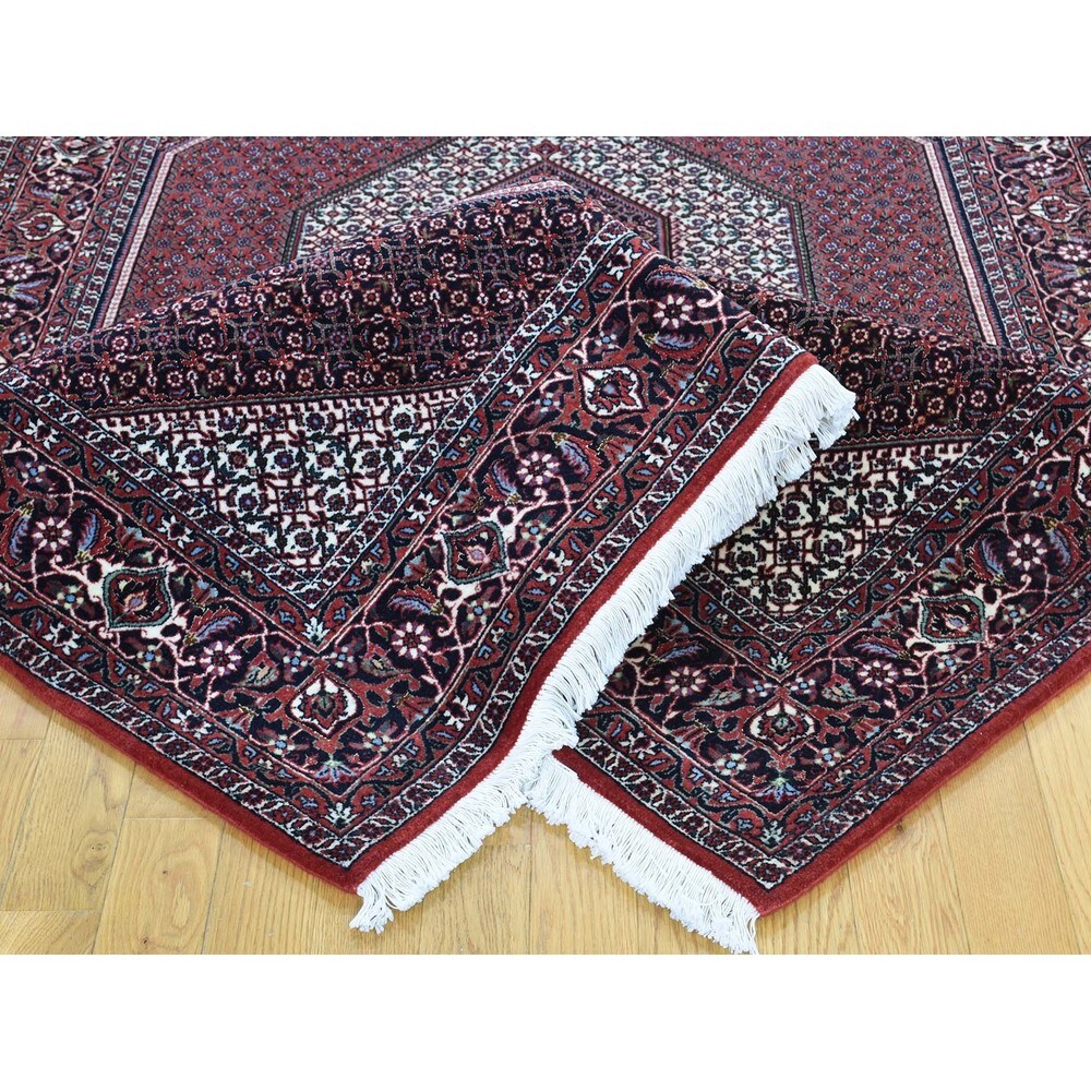 Wool And Silk Fine Persian Bidjar 350 Kpsi Kork Wool Rug