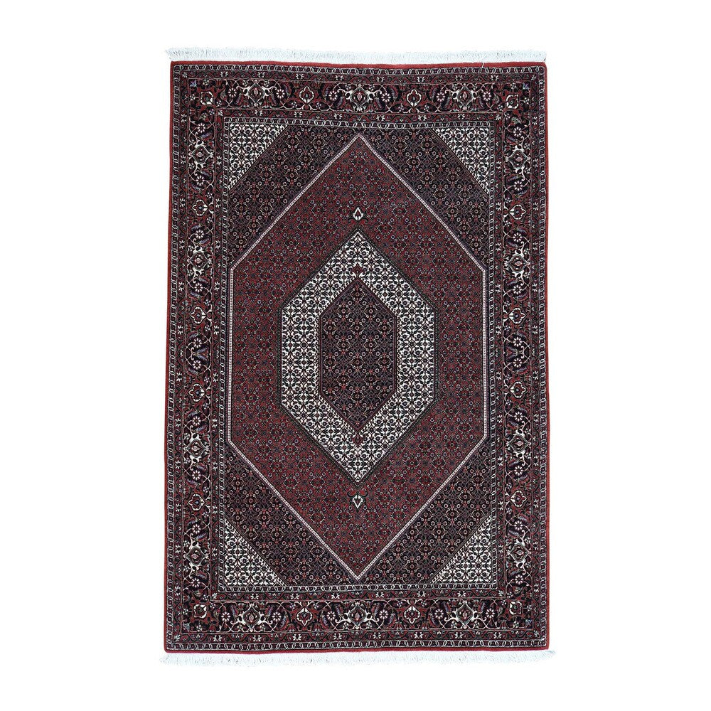 Wool And Silk Fine Persian Bidjar 350 Kpsi Kork Wool Rug