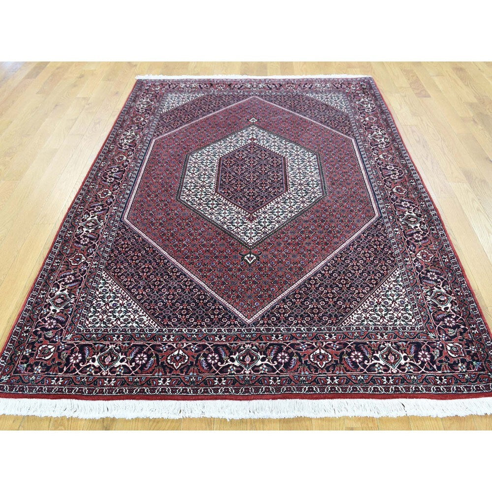 Wool And Silk Fine Persian Bidjar 350 Kpsi Kork Wool Rug