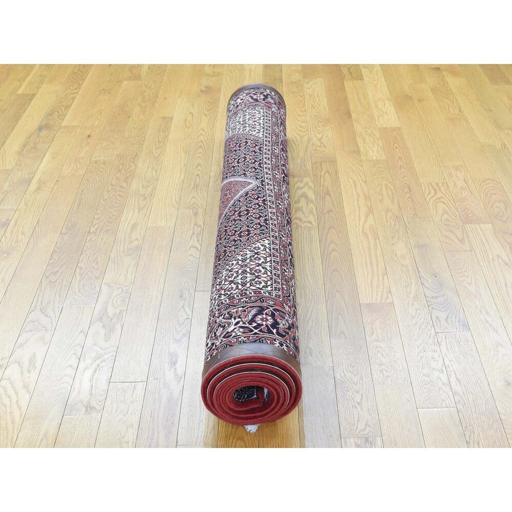 Wool And Silk Fine Persian Bidjar 350 Kpsi Kork Wool Rug
