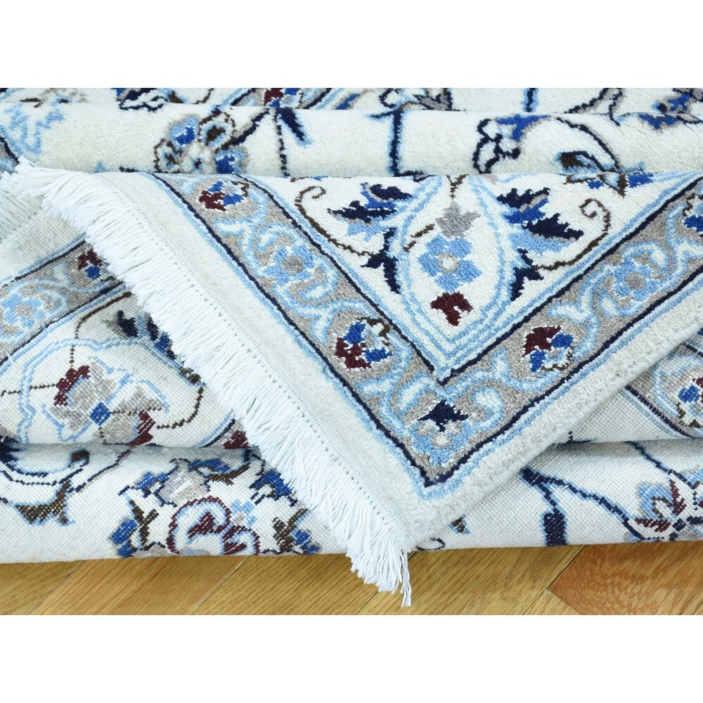 Wool And Silk Persian Nain 200 Kpsi Handmade Rug