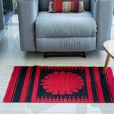 Wool chain stitch rug, 'Valley of Peace' (4x6) - 4' x 6'