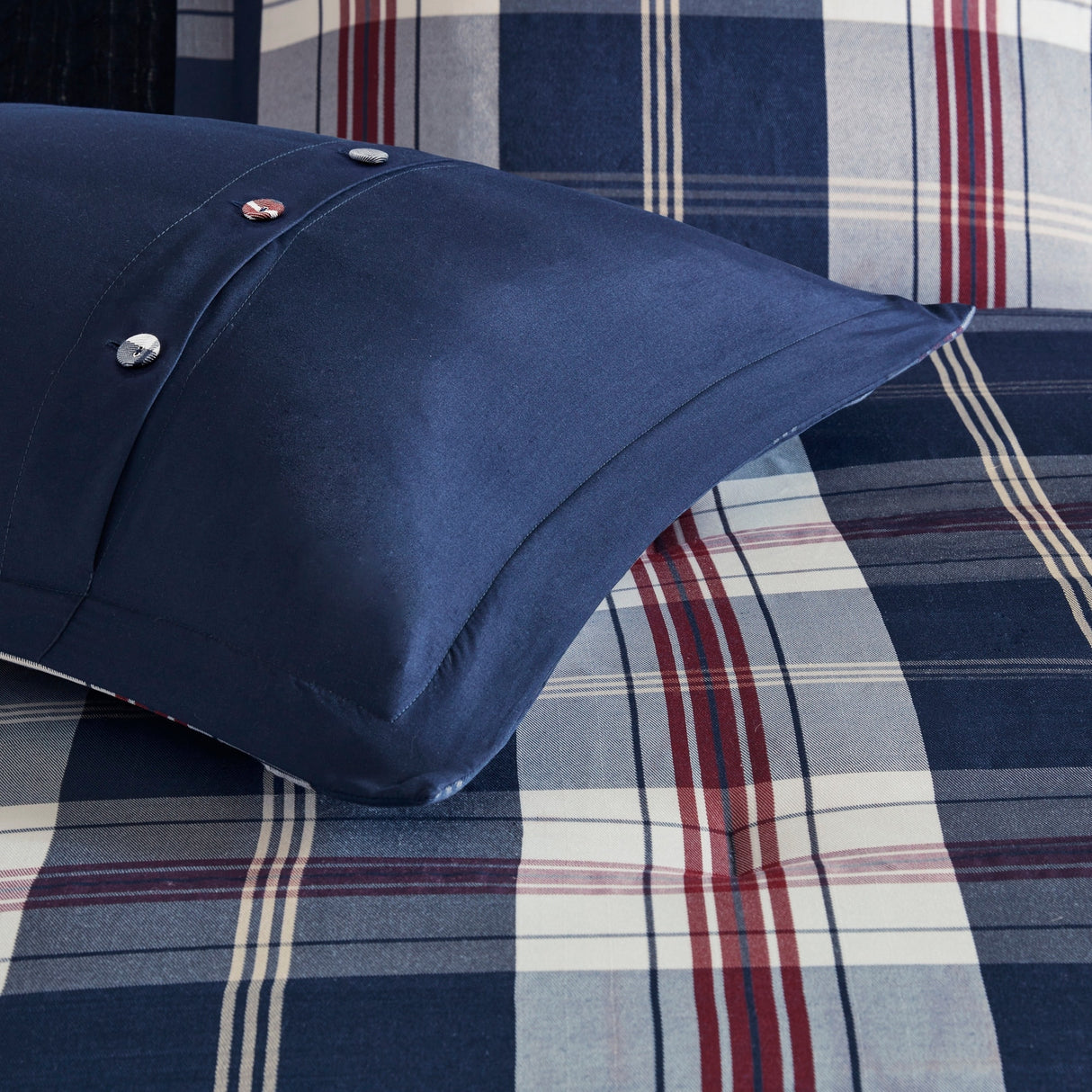Woolrich Ryland Blue Oversized Plaid Print Comforter Set