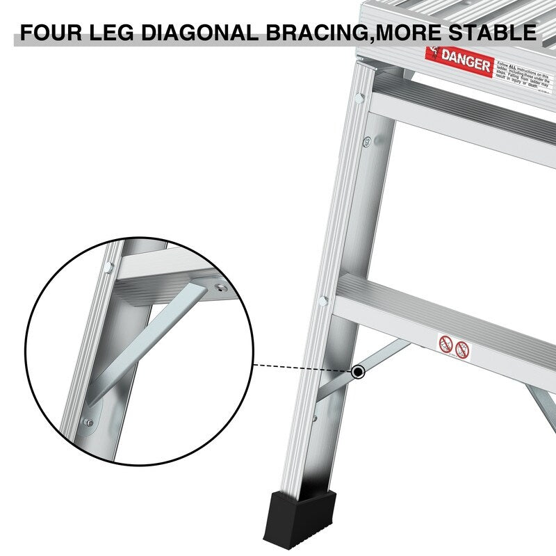 Work Platform Aluminum Step Ladder Drywall Folding Step Stool