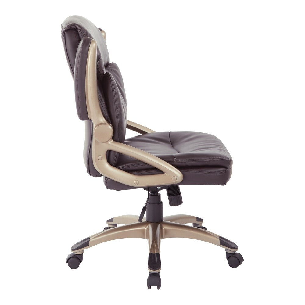 Excutive Low Back Espresso Bonded Leather Chair