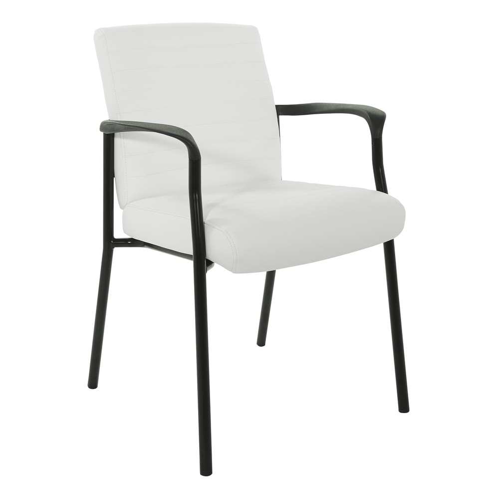 Guest Chair in Faux Leather and Black Frame