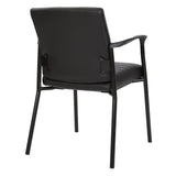 Guest Chair in Faux Leather and Black Frame