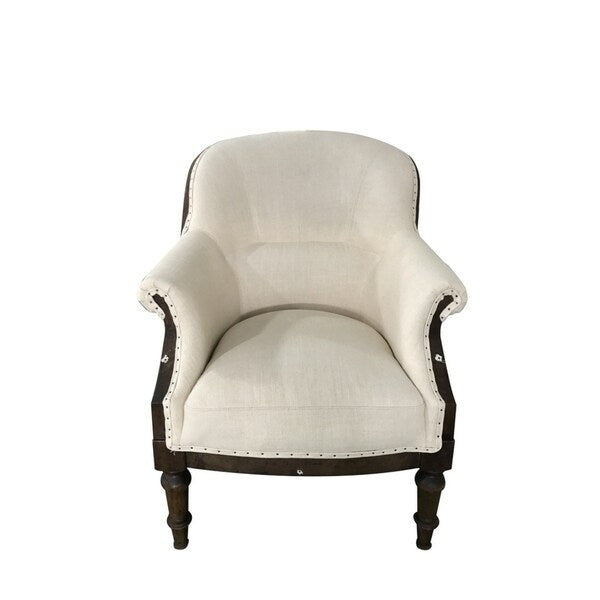 World Interiors Off-White Linen Deconstructed Chair