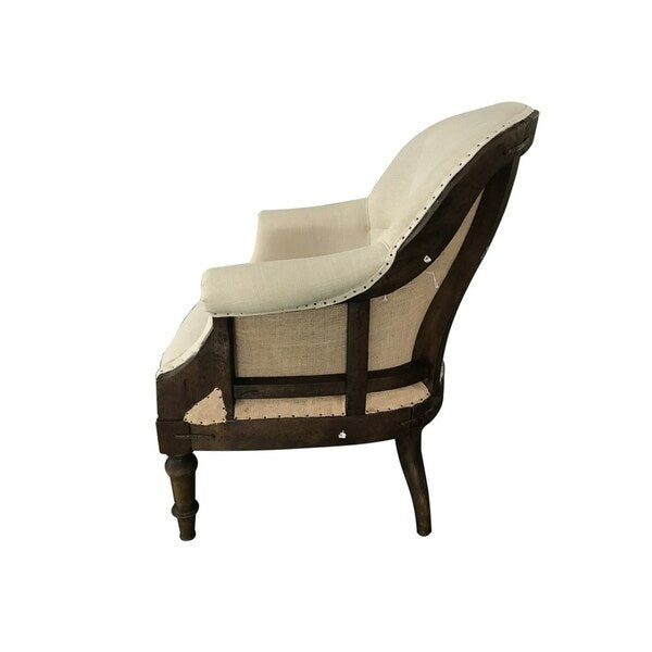 World Interiors Off-White Linen Deconstructed Chair