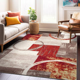 World Rug Gallery Abstract Polypropylene Machine-Made Circle Area Rug