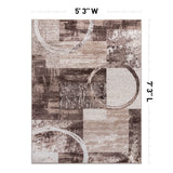 World Rug Gallery Abstract Polypropylene Machine-Made Circle Area Rug