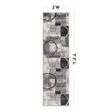 World Rug Gallery Abstract Polypropylene Machine-Made Circle Area Rug
