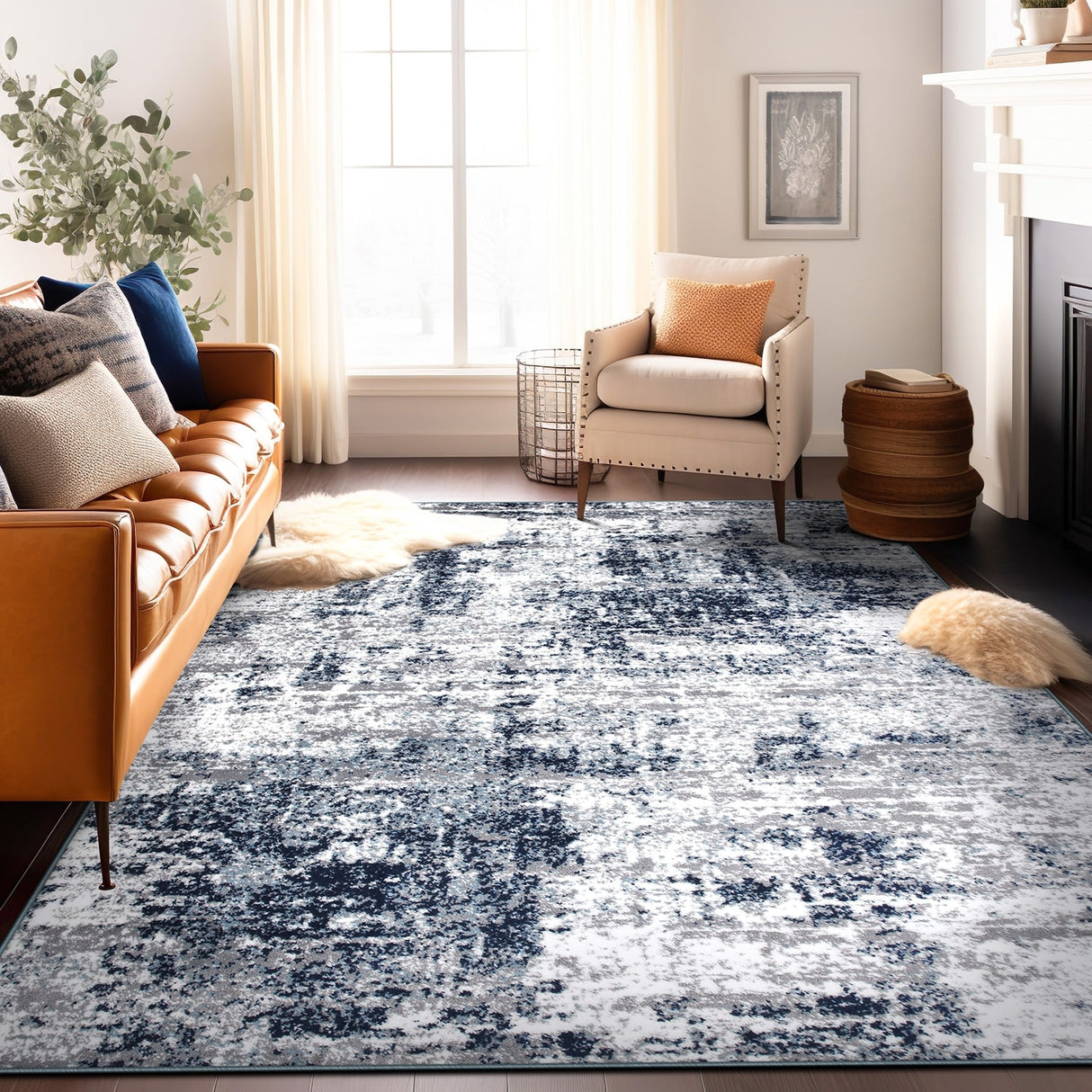 World Rug Gallery Distressed Abstract Area Rug