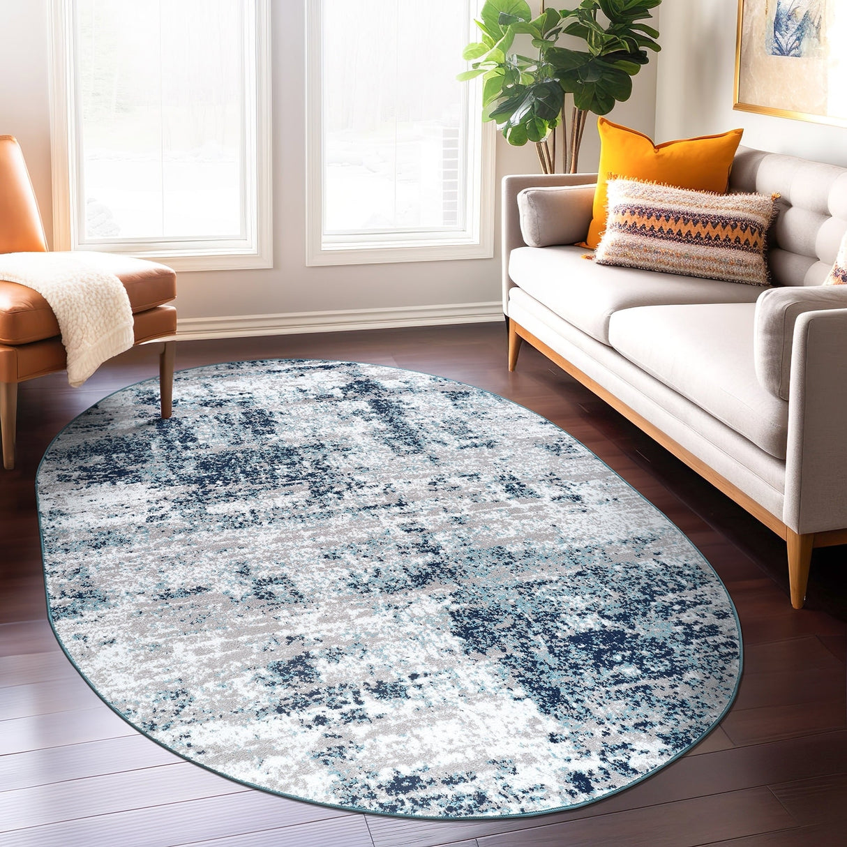 World Rug Gallery Distressed Abstract Area Rug
