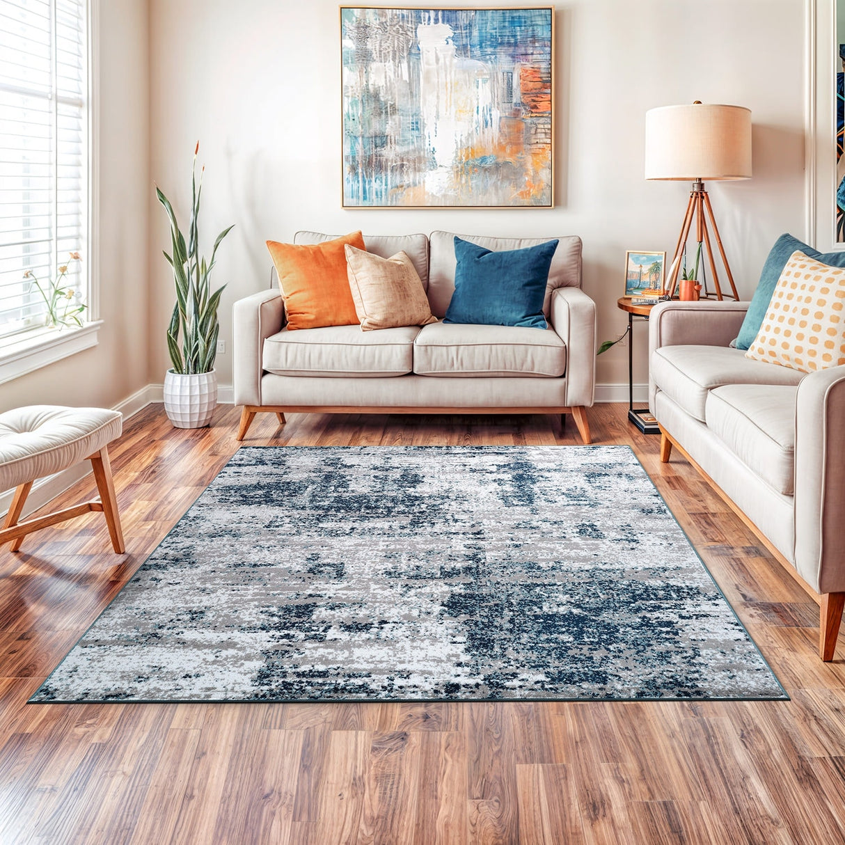 World Rug Gallery Distressed Abstract Area Rug
