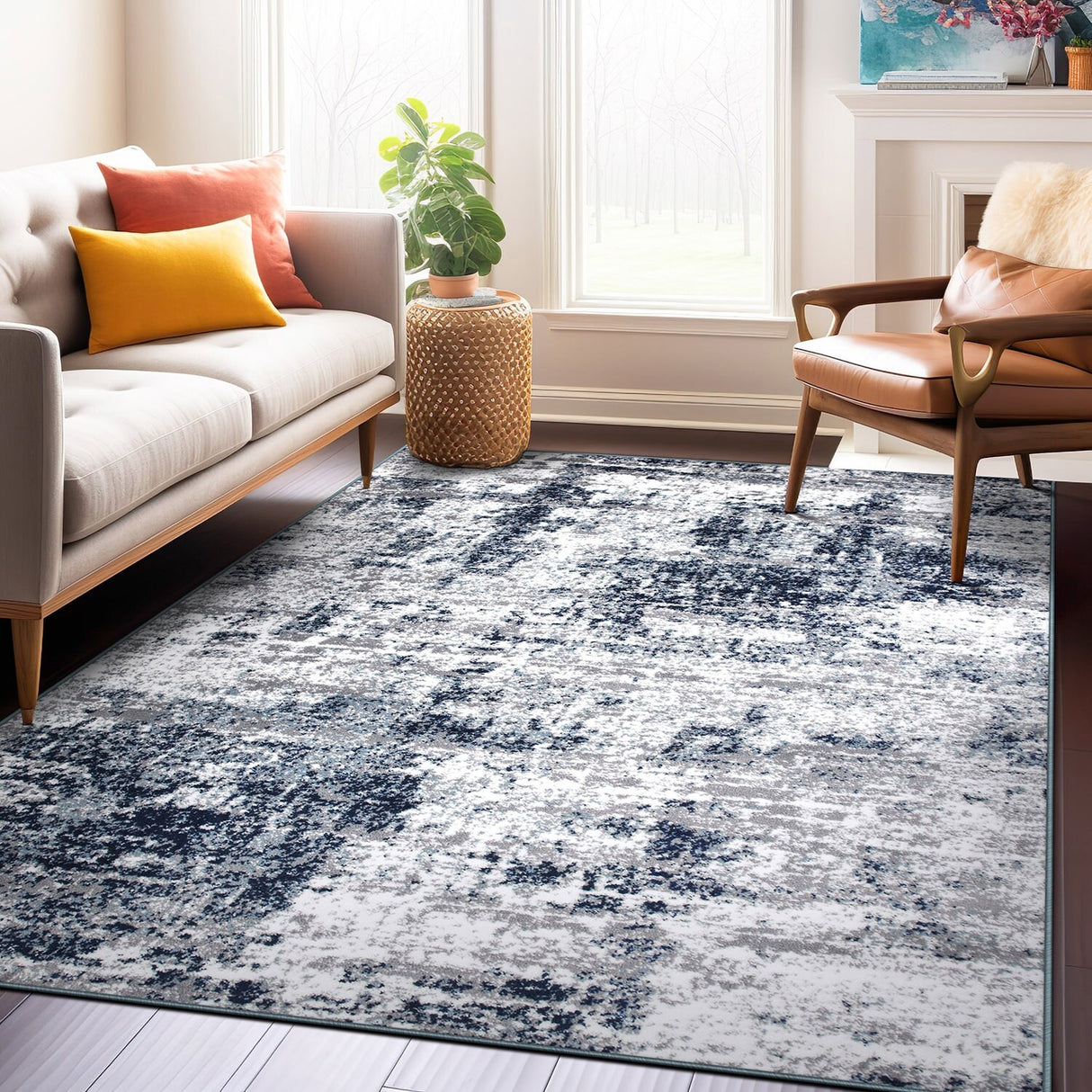 World Rug Gallery Distressed Abstract Area Rug