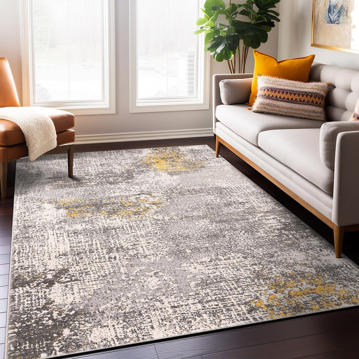 World Rug Gallery Prague Distressed Abstract Area Rug