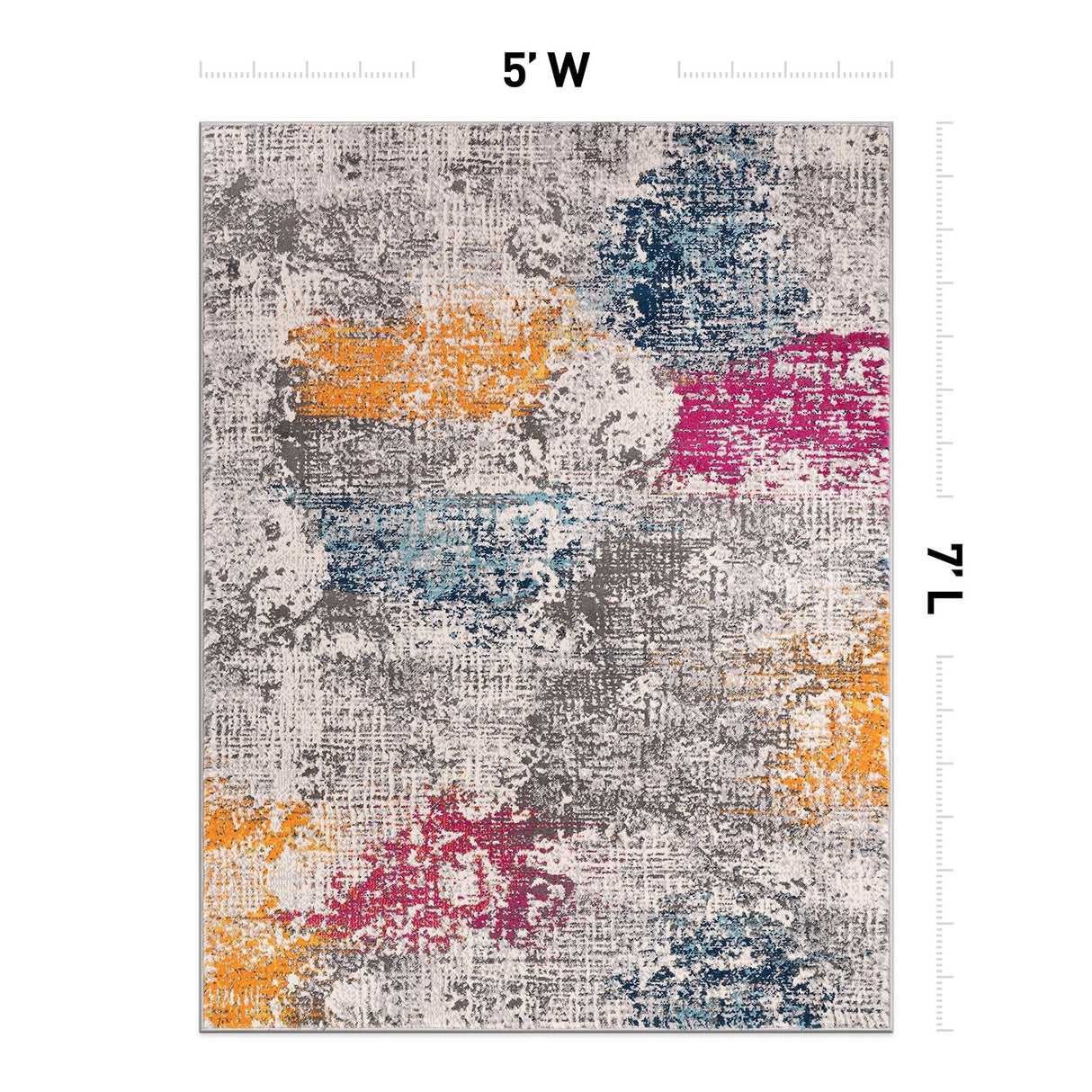 World Rug Gallery Prague Distressed Abstract Area Rug