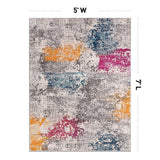 World Rug Gallery Prague Distressed Abstract Area Rug