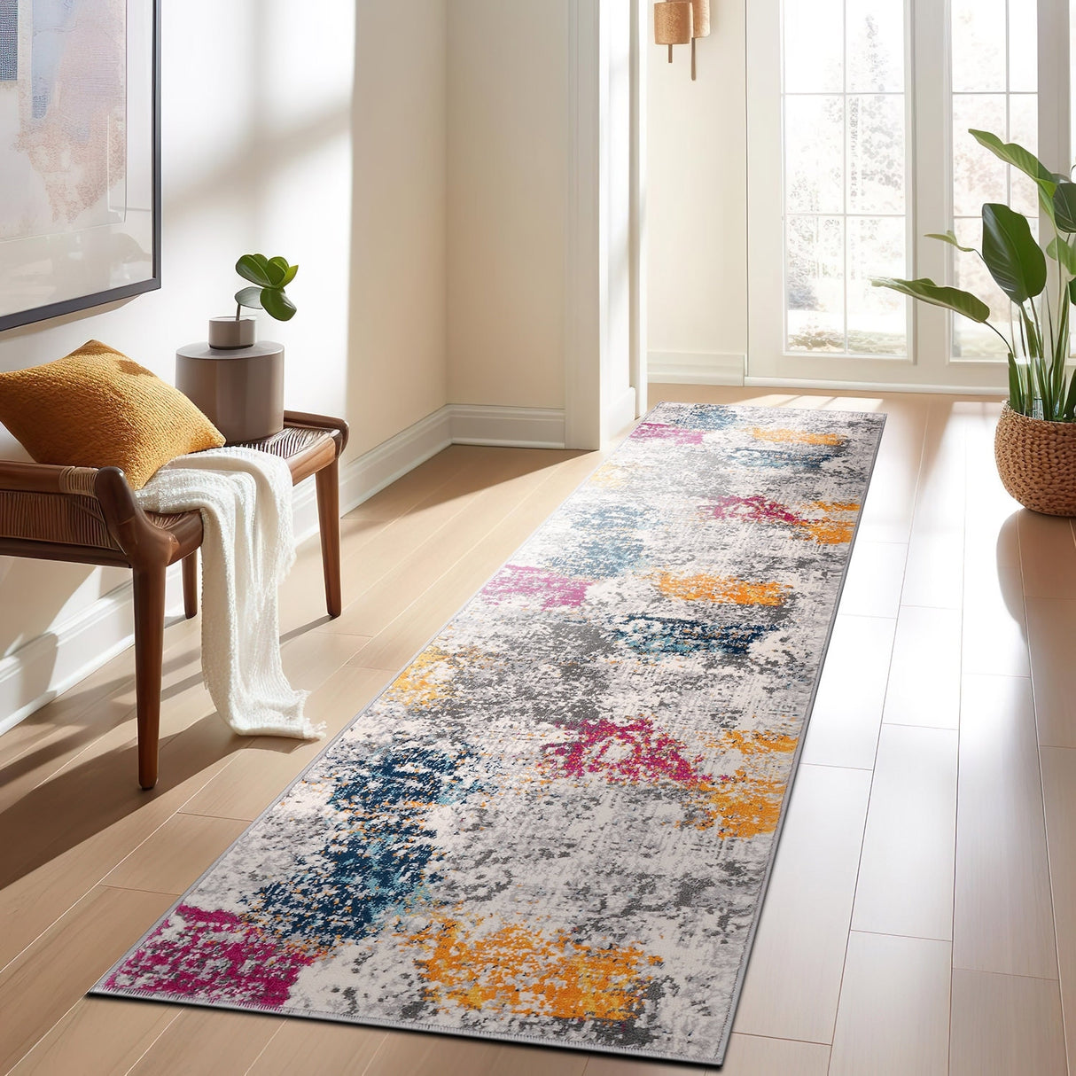 World Rug Gallery Prague Distressed Abstract Area Rug