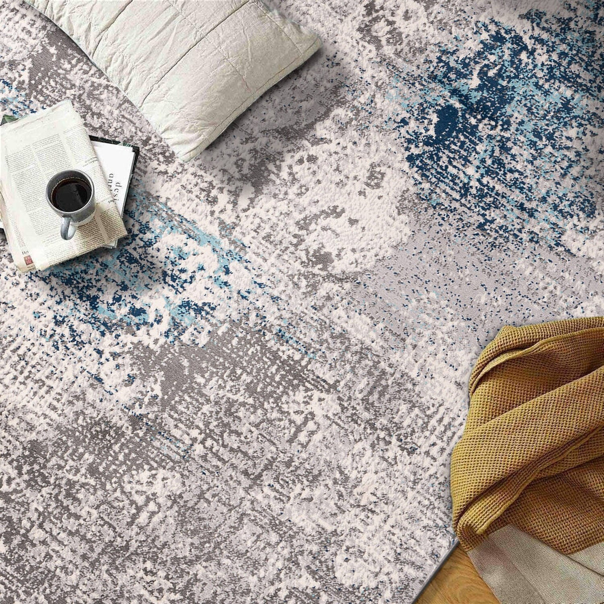 World Rug Gallery Prague Distressed Abstract Area Rug