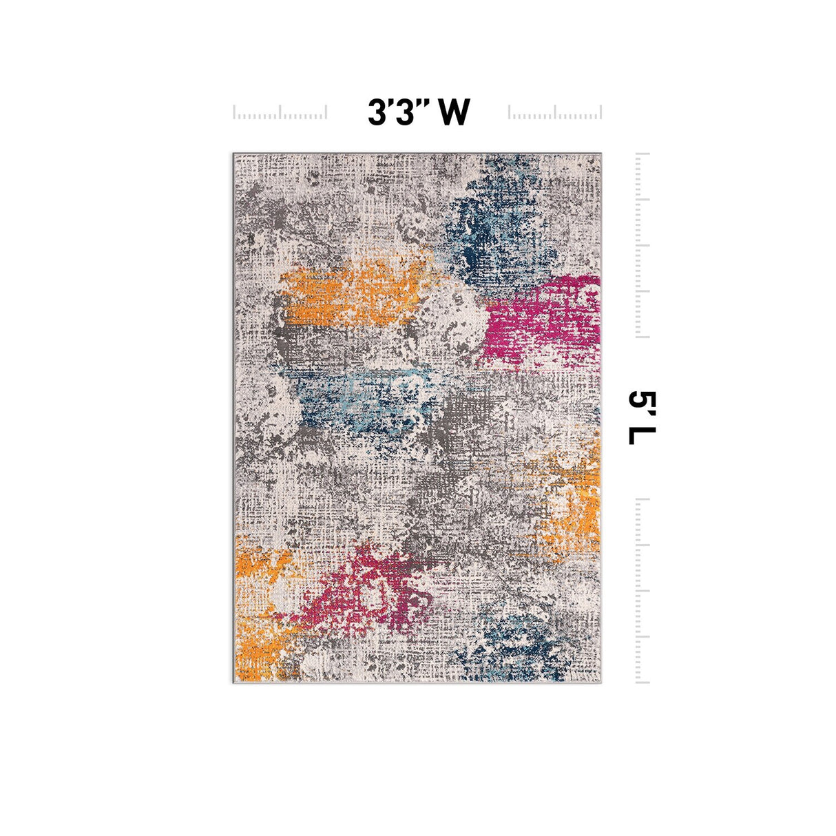World Rug Gallery Prague Distressed Abstract Area Rug