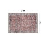 World Rug Gallery Transitional Bordered Vintage Machine Washable Non Slip Area Rug