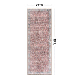 World Rug Gallery Transitional Bordered Vintage Machine Washable Non Slip Area Rug