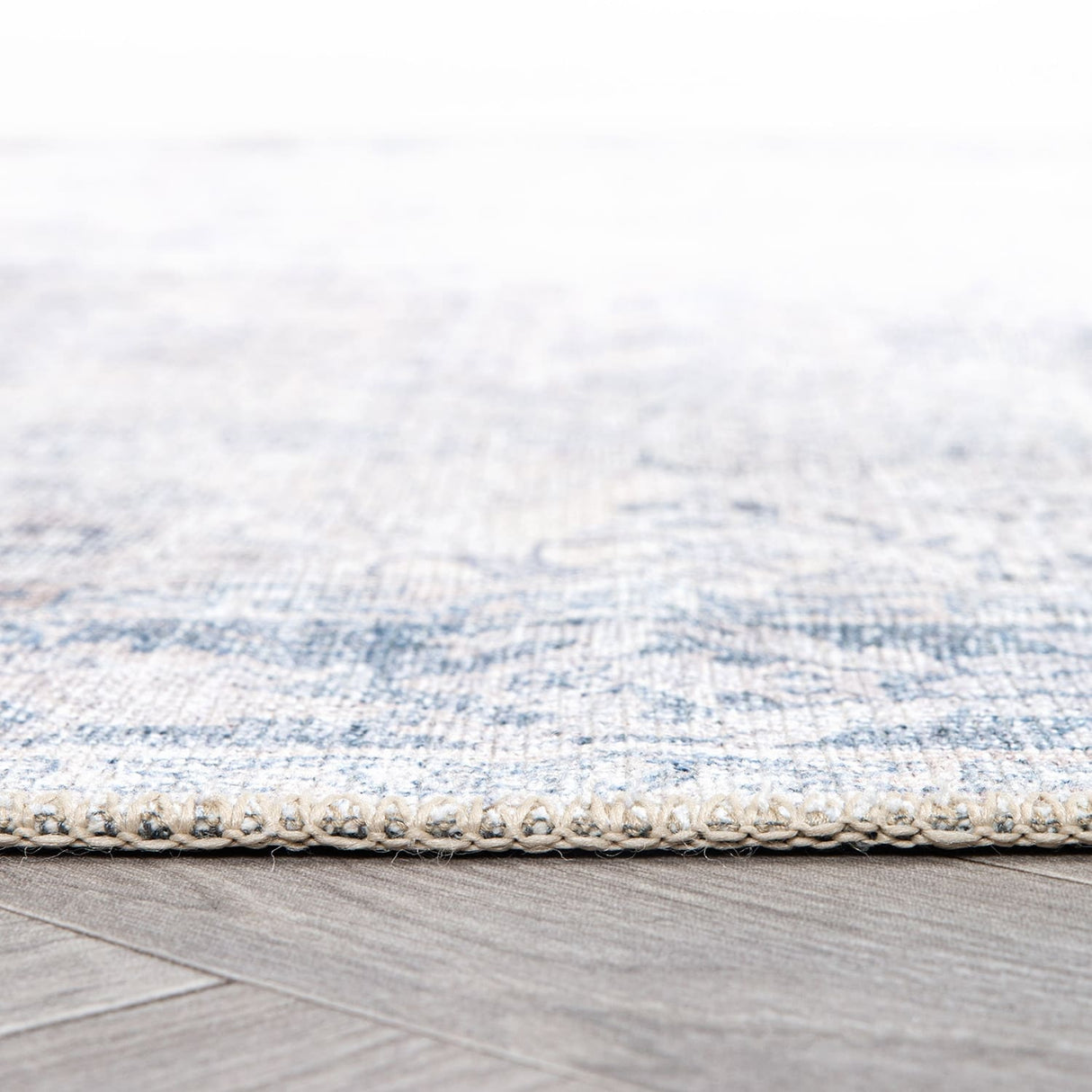 World Rug Gallery Transitional Bordered Vintage Machine Washable Non Slip Area Rug