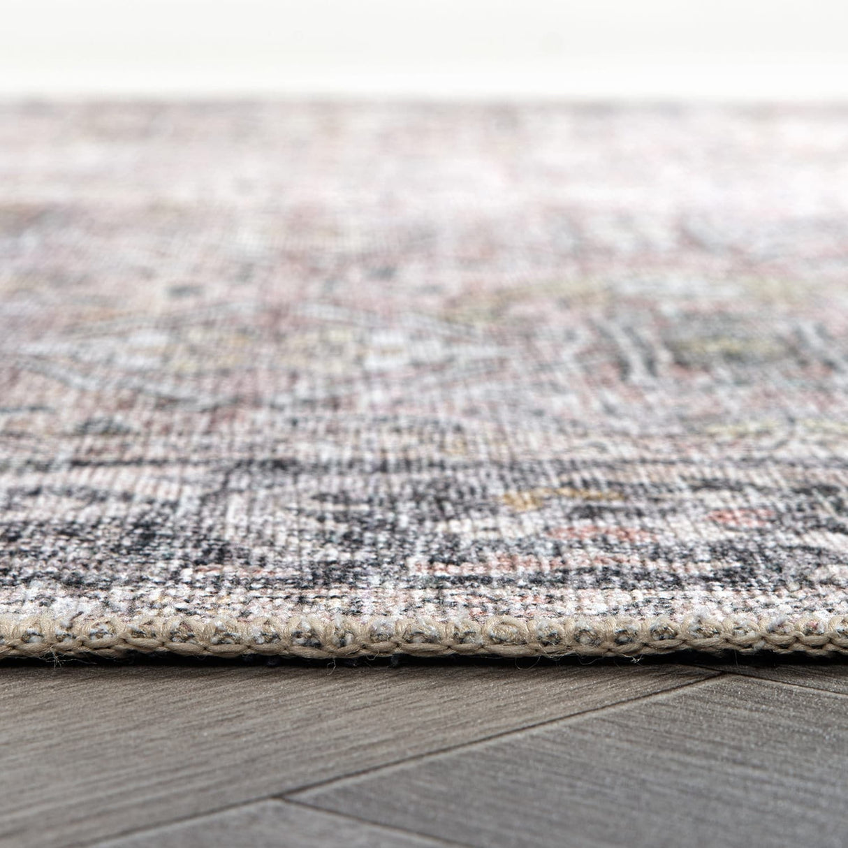 World Rug Gallery Vintage Distressed Machine Washable Non Slip Area Rug