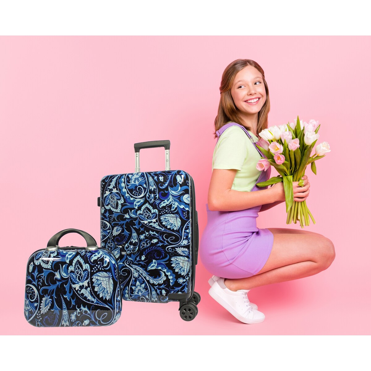 World Traveler Hardside 2-Piece Carry-On Spinner Luggage Set