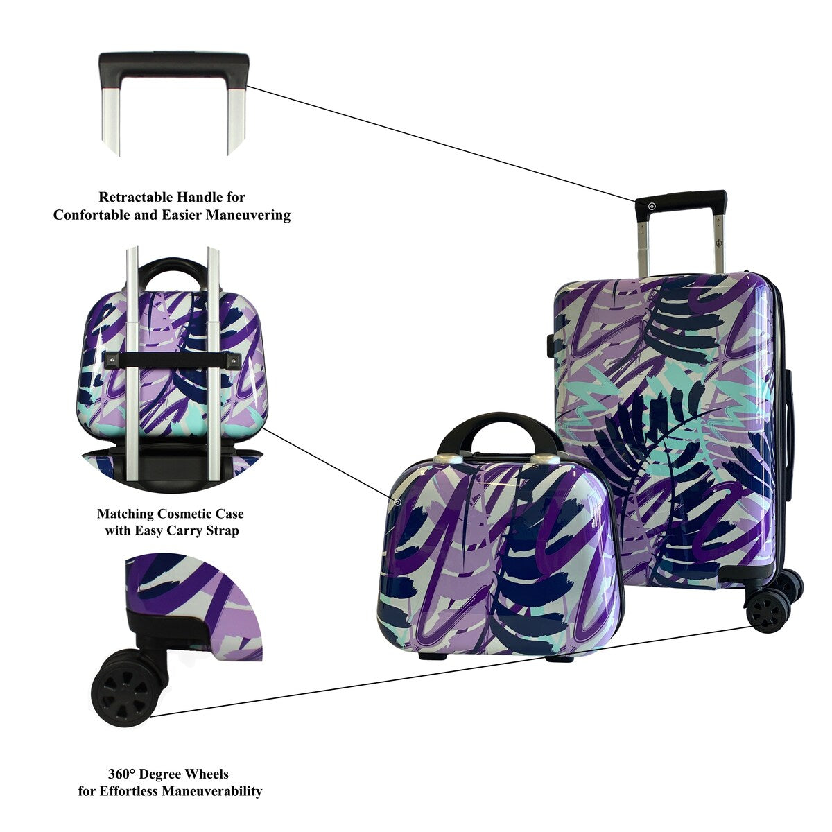 World Traveler Hardside 2-Piece Carry-On Spinner Luggage Set
