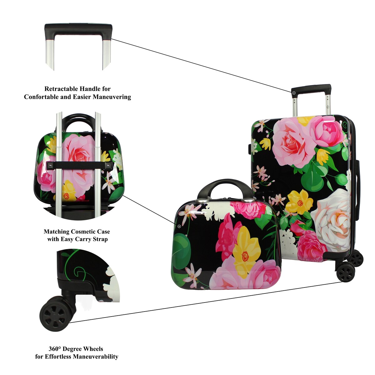 World Traveler Hardside 2-Piece Carry-On Spinner Luggage Set