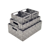 Woven 4 Piece Fabric Basket Set (Grey) by Handcrafted 4 Home