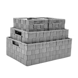 Woven 4 Piece Fabric Basket Set (Grey) by Handcrafted 4 Home