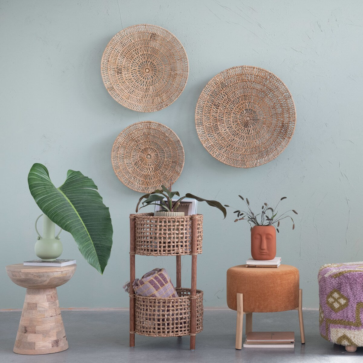 Woven Banana Bark Wall Décor, Set of 3