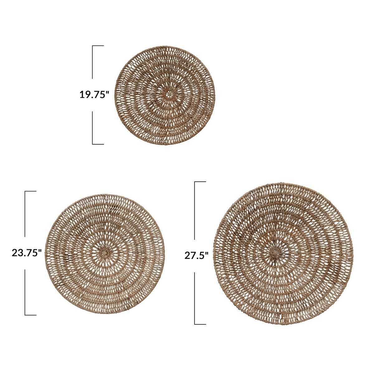 Woven Banana Bark Wall Décor, Set of 3
