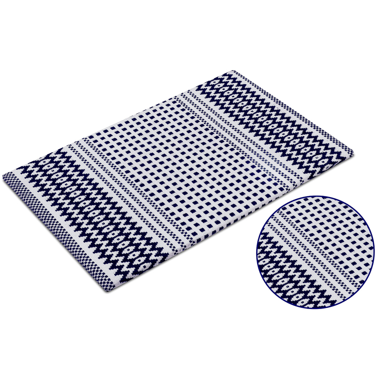 Woven Cotton Anti Fatigue Cushioned Kitchen | Doormat | Bathroom 18" x 30" Mats With Foam Backing Anti Slip - 18''x30''