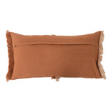 Woven Cotton Lumbar Pillow with Fringe