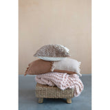 Woven Cotton Lumbar Pillow with Fringe